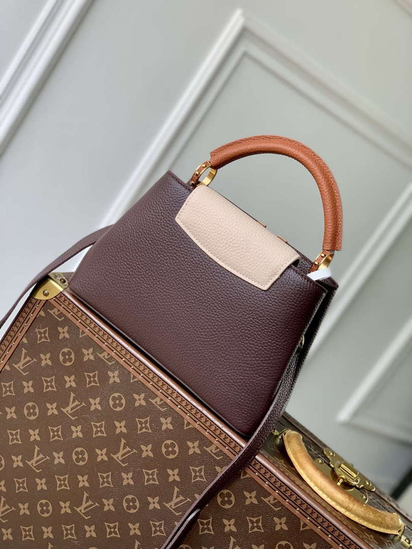 LV M12952 Louis Vuitton Capucines BB Bag Taurillon leather Chocolate Brown
