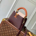 LV M12952 Louis Vuitton Capucines Mini Bag Taurillon leather Chocolate Brown - Default Title - View 1
