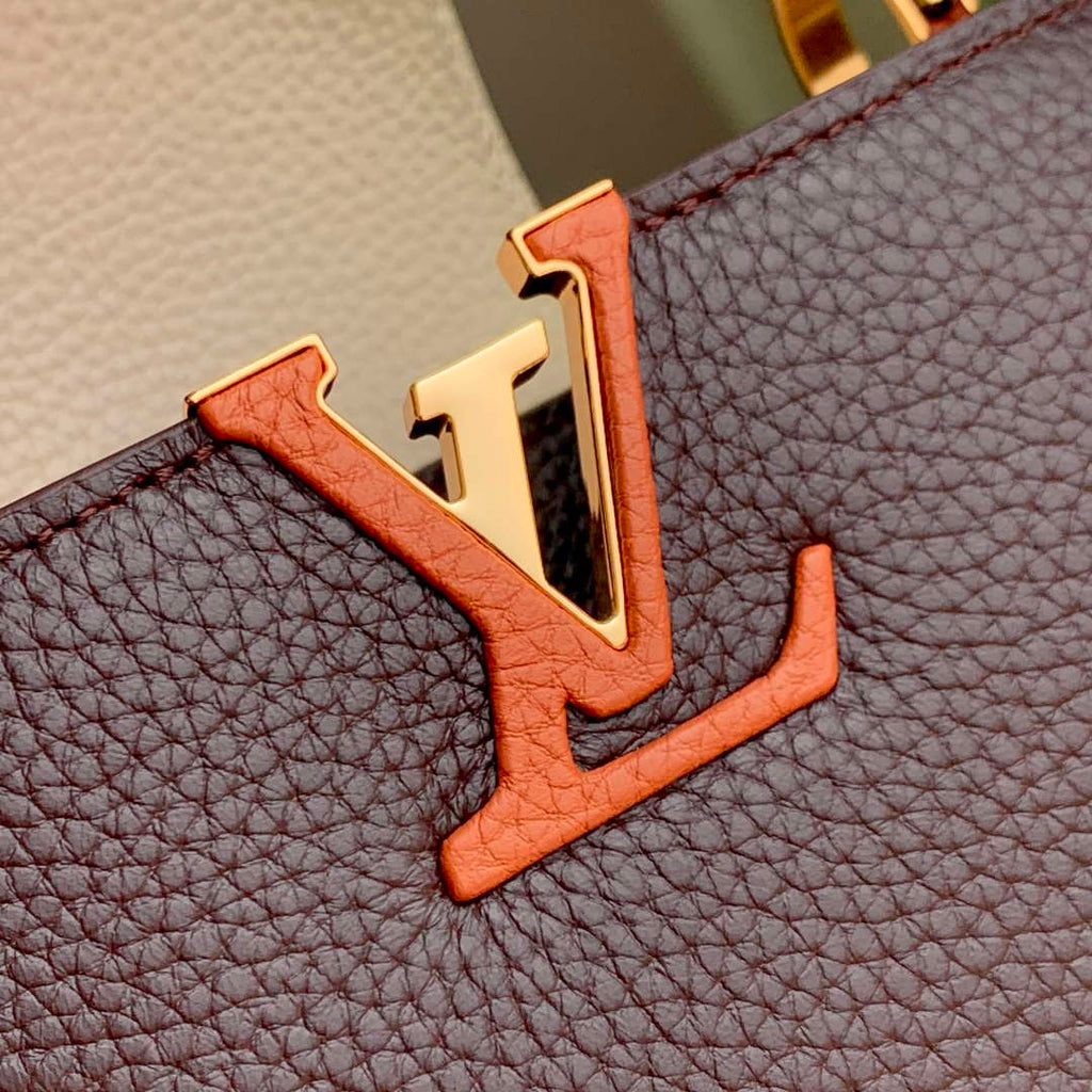 LV M12952 Louis Vuitton Capucines Mini Bag Taurillon leather Chocolate Brown