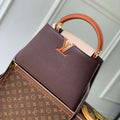 LV M12952 Louis Vuitton Capucines MM Bag Taurillon leather Chocolate Brown - Default Title - View 1