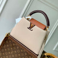 LV M12956 Louis Vuitton Capucines BB Bag Taurillon leather Galet Gray - Default Title - View 1
