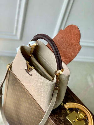 LV M12956 Louis Vuitton Capucines BB Bag Taurillon leather Galet Gray - Default Title - View 9