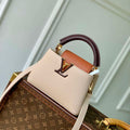 LV M12956 Louis Vuitton Capucines Mini Bag Taurillon leather Galet Gray - Default Title - View 1