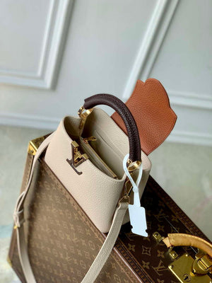 LV M12956 Louis Vuitton Capucines Mini Bag Taurillon leather Galet Gray - Default Title - View 9
