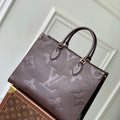 LV M12967 Louis Vuitton OnTheGo MM Handbag Chocolate Brown - Default Title - View 1