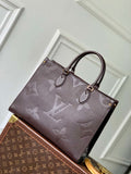 LV M12967 Louis Vuitton OnTheGo MM Handbag Chocolate Brown