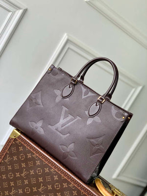 LV M12967 Louis Vuitton OnTheGo MM Handbag Chocolate Brown - Default Title - View 1
