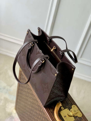 LV M12967 Louis Vuitton OnTheGo MM Handbag Chocolate Brown - Default Title - View 9