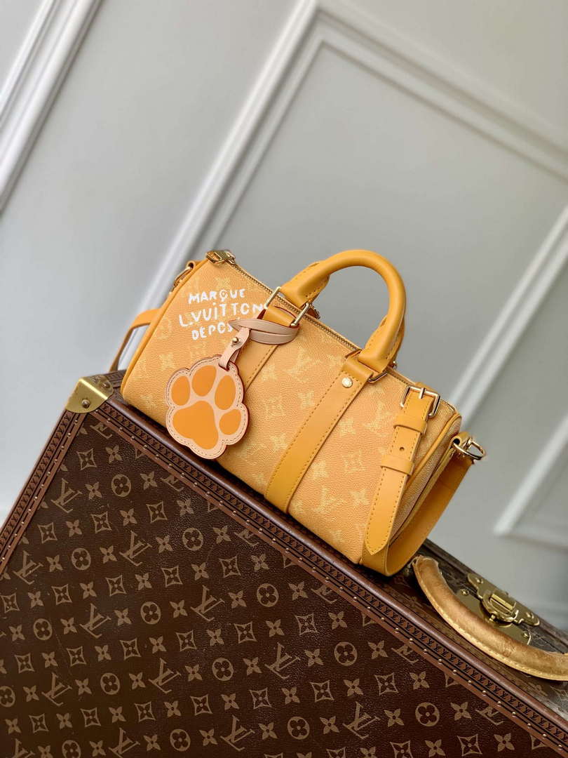 LV M13166 Louis Vuitton Keepall Bandouliere 25 Bag Yellow