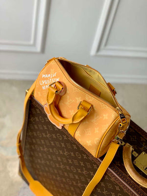 LV M13166 Louis Vuitton Keepall Bandouliere 25 Bag Yellow - Default Title - View 9