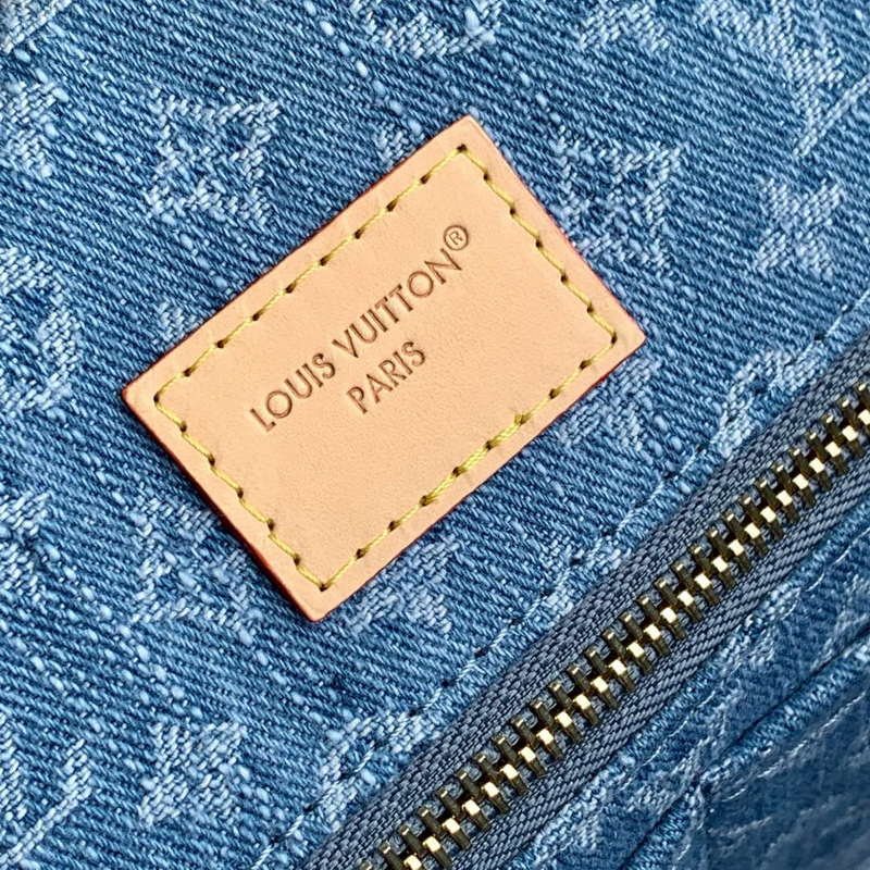 LV M13192 Louis Vuitton Neverfull MM Tote Bag Denim Blue