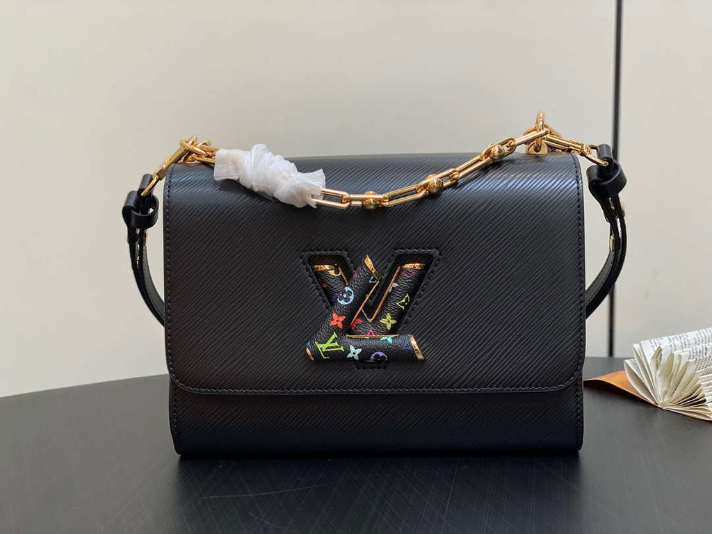 LV M13243 Louis Vuitton LV x TM Twist MM Slim Epi Leather Black