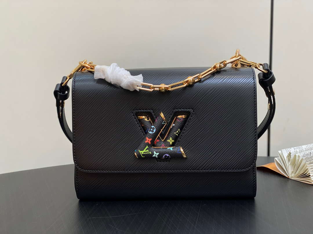LV M13243 Louis Vuitton LV x TM Twist MM Slim Epi Leather Black