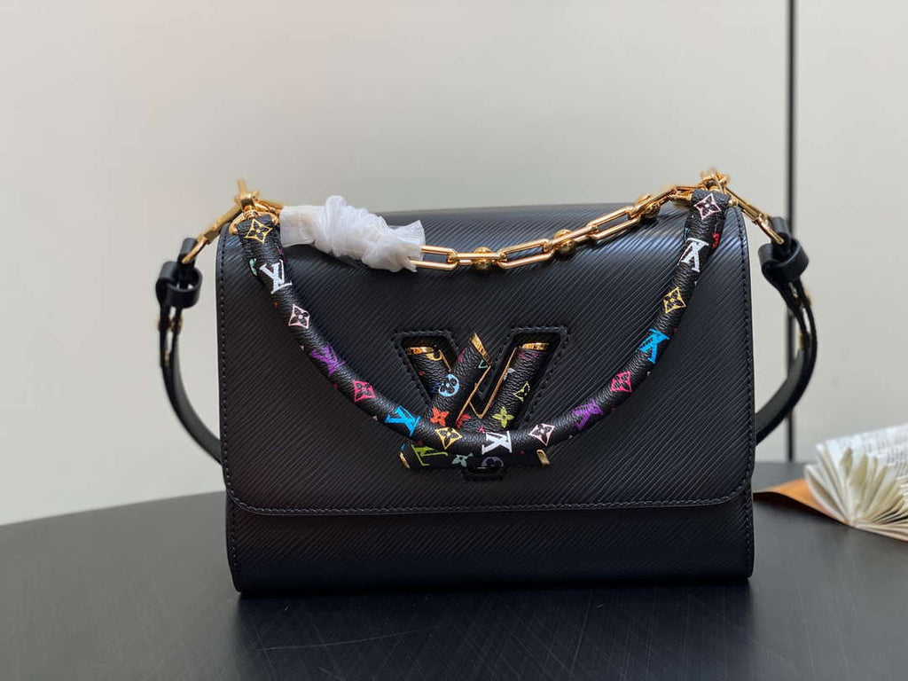 LV M13243 Louis Vuitton LV x TM Twist MM Slim Epi Leather Black