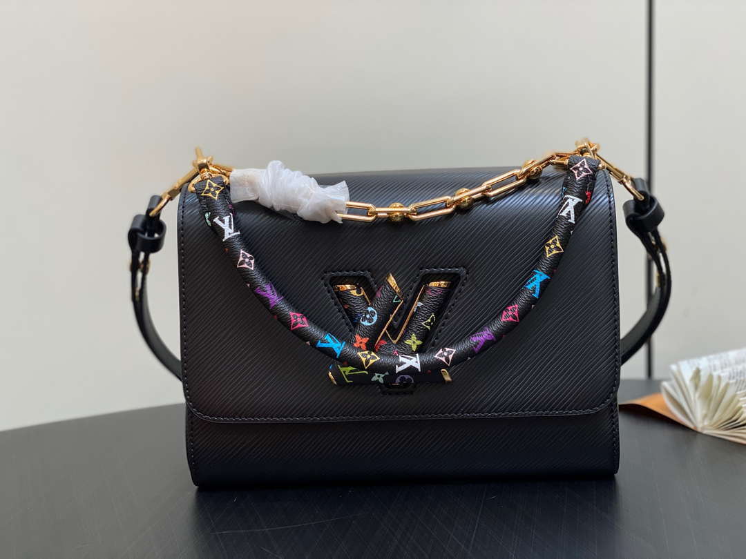 LV M13243 Louis Vuitton LV x TM Twist MM Slim Epi Leather Black