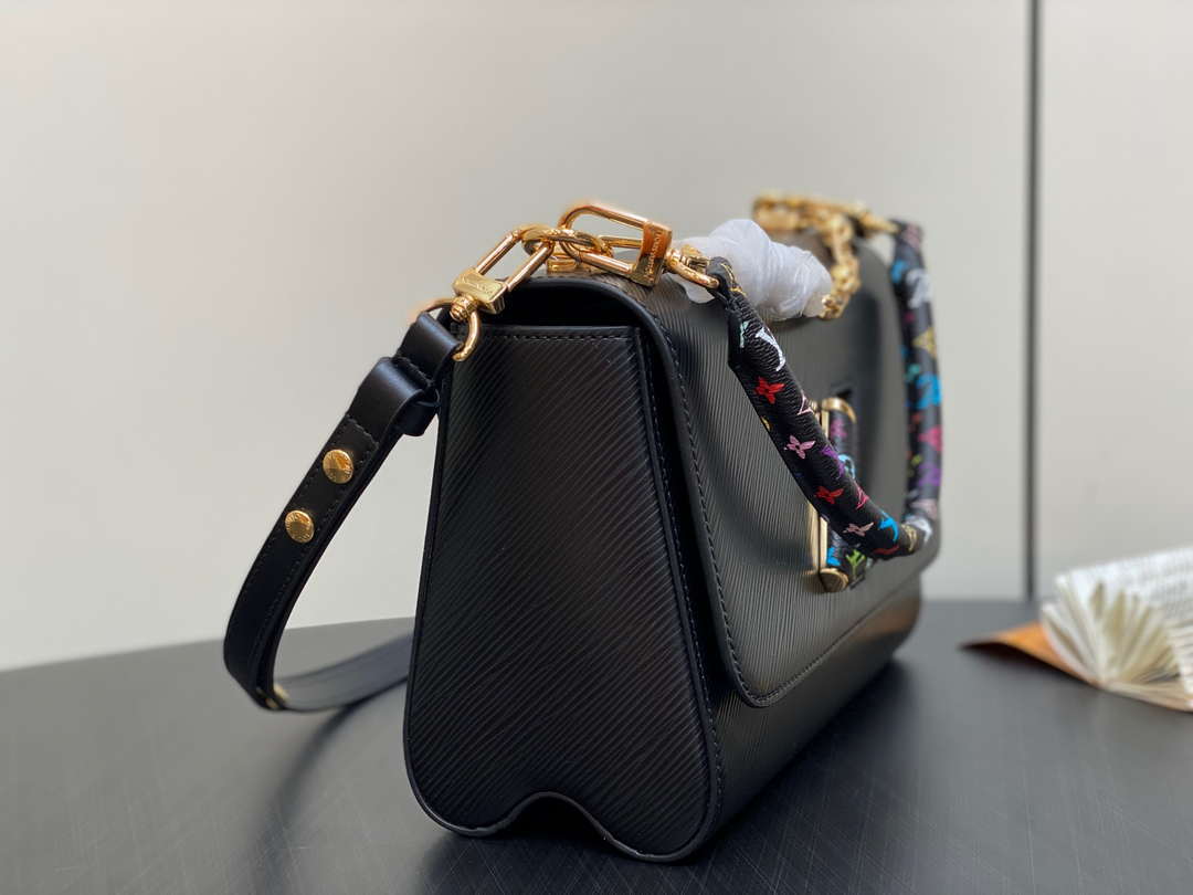 LV M13243 Louis Vuitton LV x TM Twist MM Slim Epi Leather Black