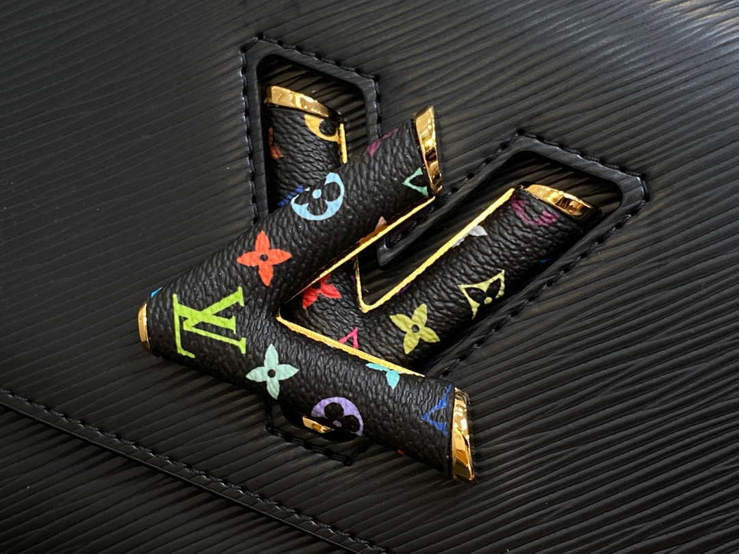 LV M13243 Louis Vuitton LV x TM Twist MM Slim Epi Leather Black