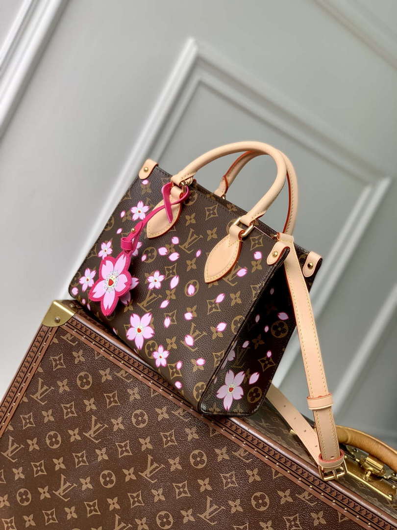 LV M13269 Louis Vuitton LV x TM OnTheGo PM Handbag Sakura Brown