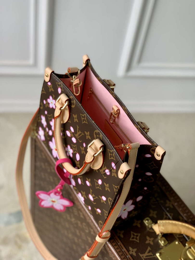 LV M13269 Louis Vuitton LV x TM OnTheGo PM Handbag Sakura Brown