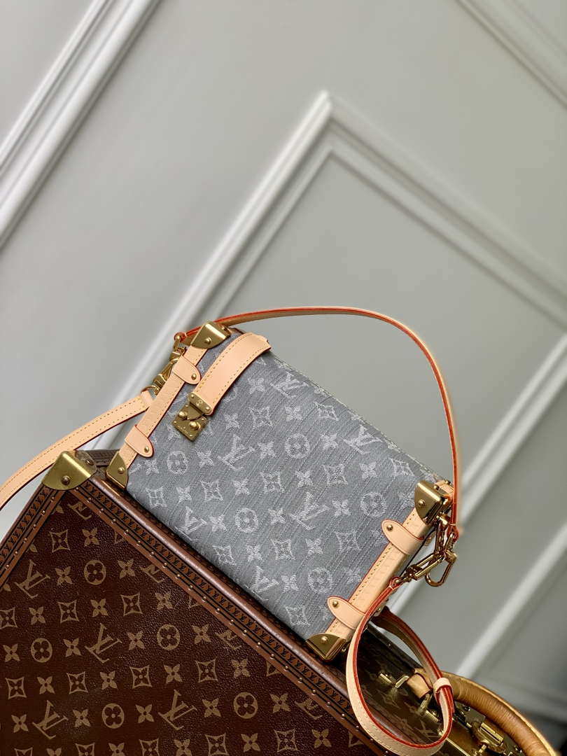 LV M13285 Louis Vuitton Side Trunk MM Bag Washed Gray