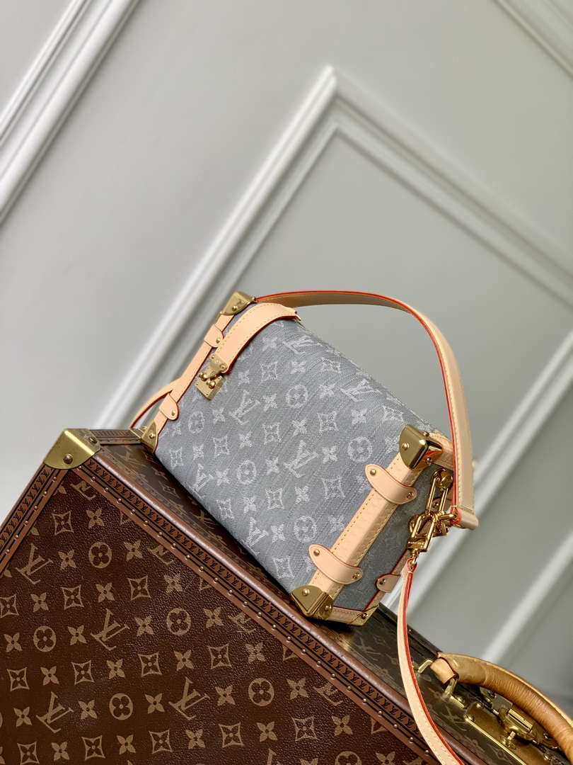 LV M13285 Louis Vuitton Side Trunk MM Bag Washed Gray