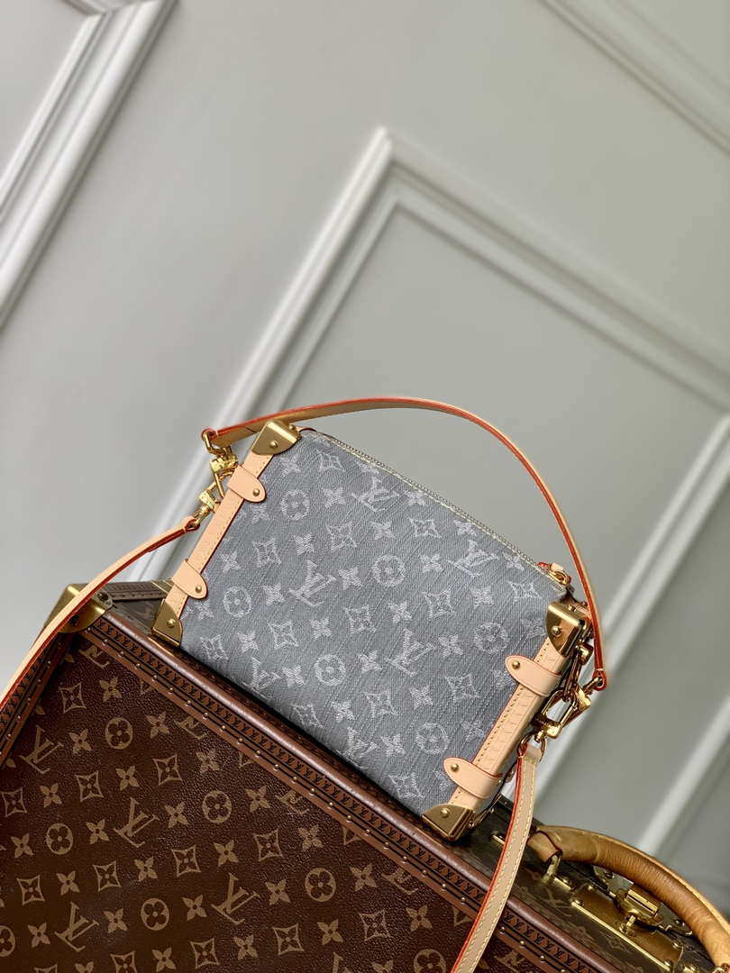 LV M13285 Louis Vuitton Side Trunk MM Bag Washed Gray