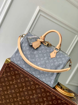 LV M13344 Louis Vuitton Speedy Soft 30 Bag Washed Gray - Default Title - View 1