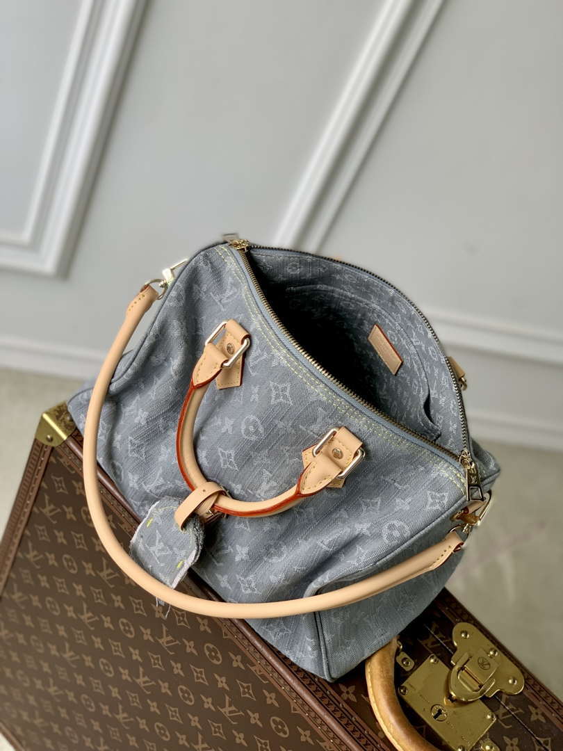 LV M13344 Louis Vuitton Speedy Soft 30 Bag Washed Gray