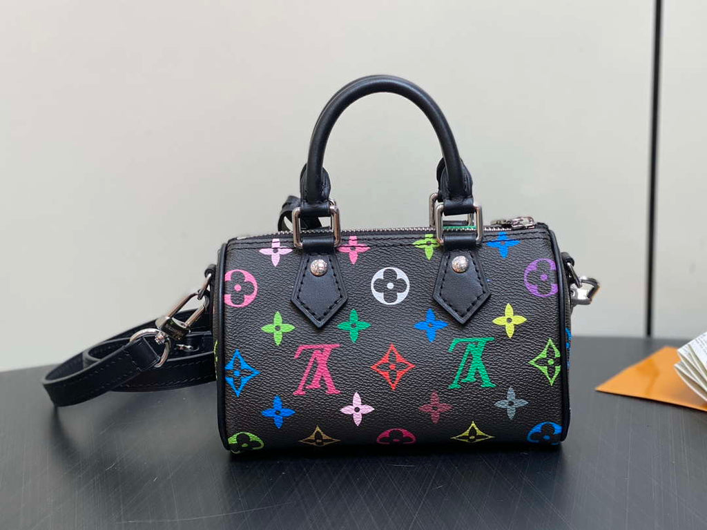 LV M13391 Louis Vuitton LV x TM Nano Speedy Bandouliere  Black Multicolored