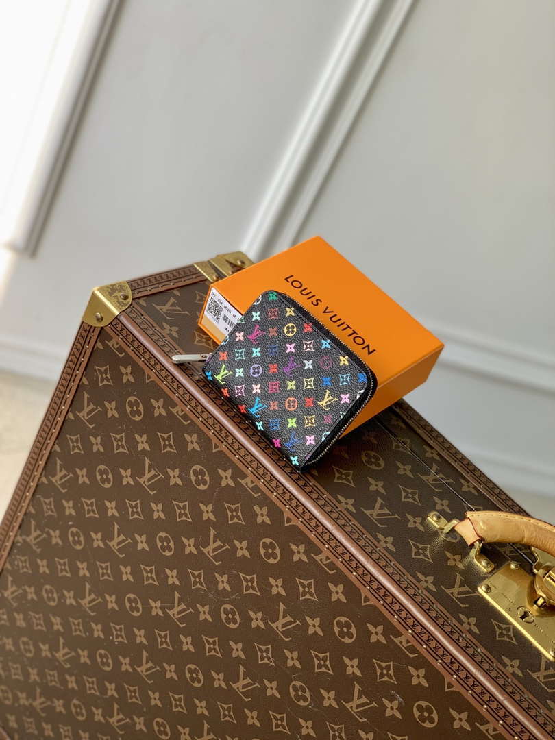 LV M13409 Louis Vuitton LV x TM Zippy Coin Purse Black Multicolored