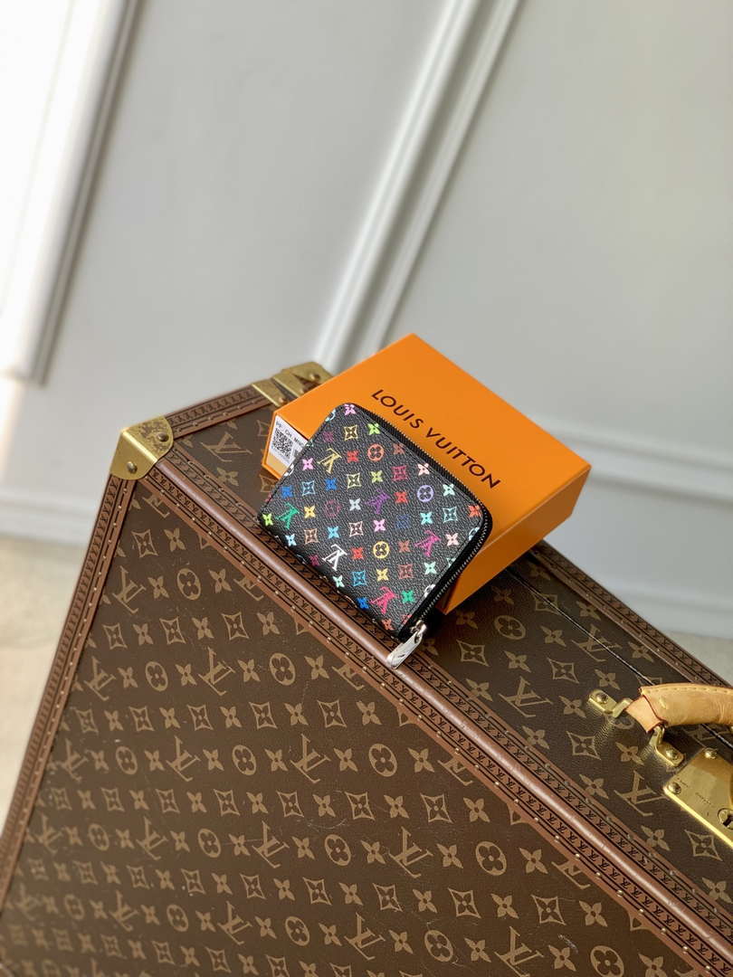 LV M13409 Louis Vuitton LV x TM Zippy Coin Purse Black Multicolored