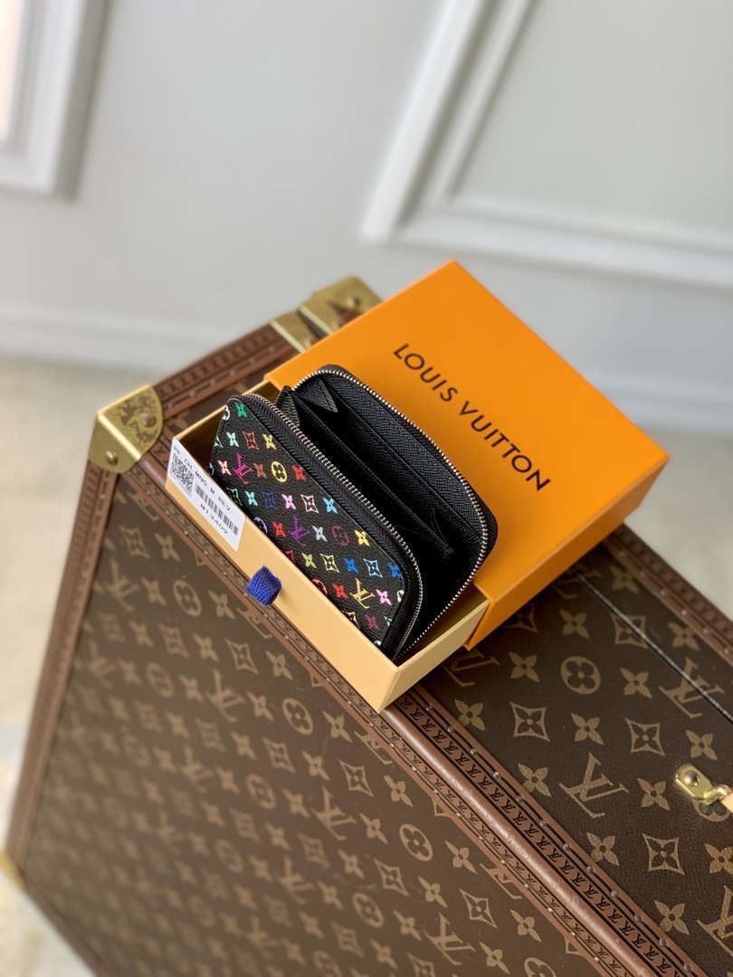 LV M13409 Louis Vuitton LV x TM Zippy Coin Purse Black Multicolored
