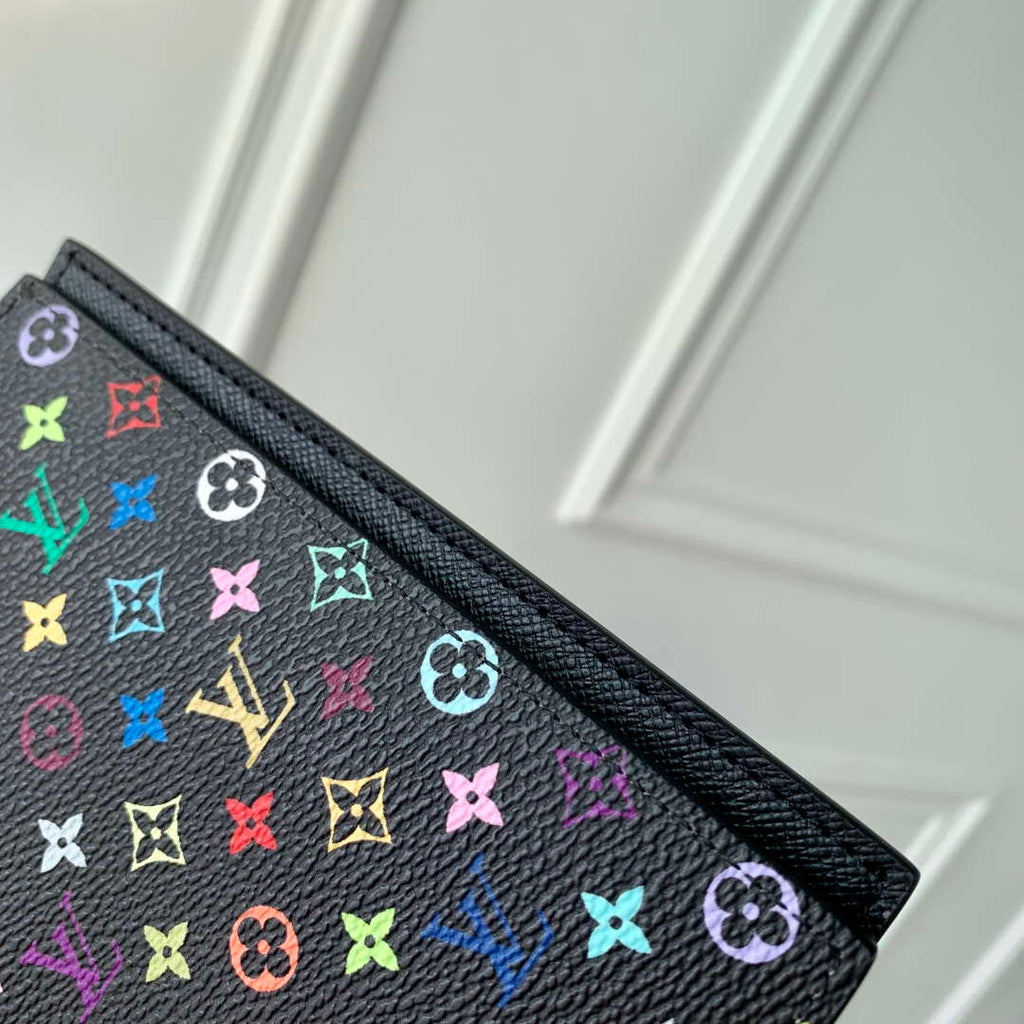 LV M13414 Louis Vuitton LV x TM Passport Cover Multicolored Black