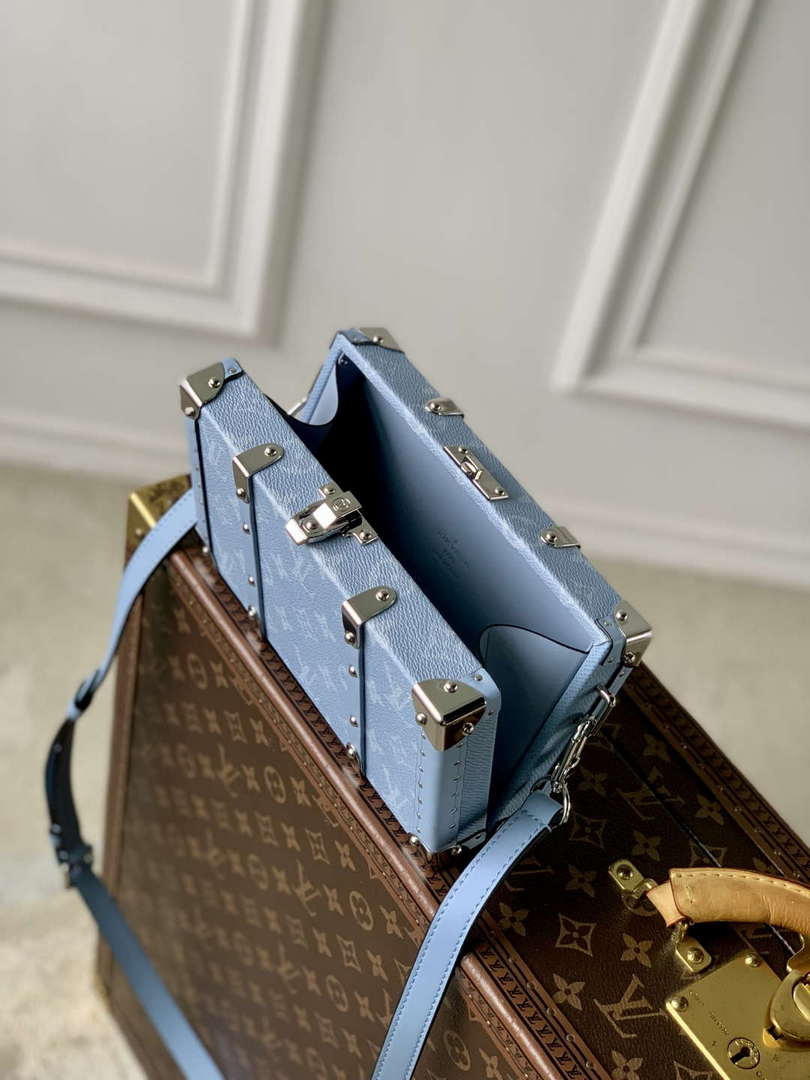LV M13562 Louis Vuitton Wallet Trunk Taigarama Denim Blue - Default Title - View 9