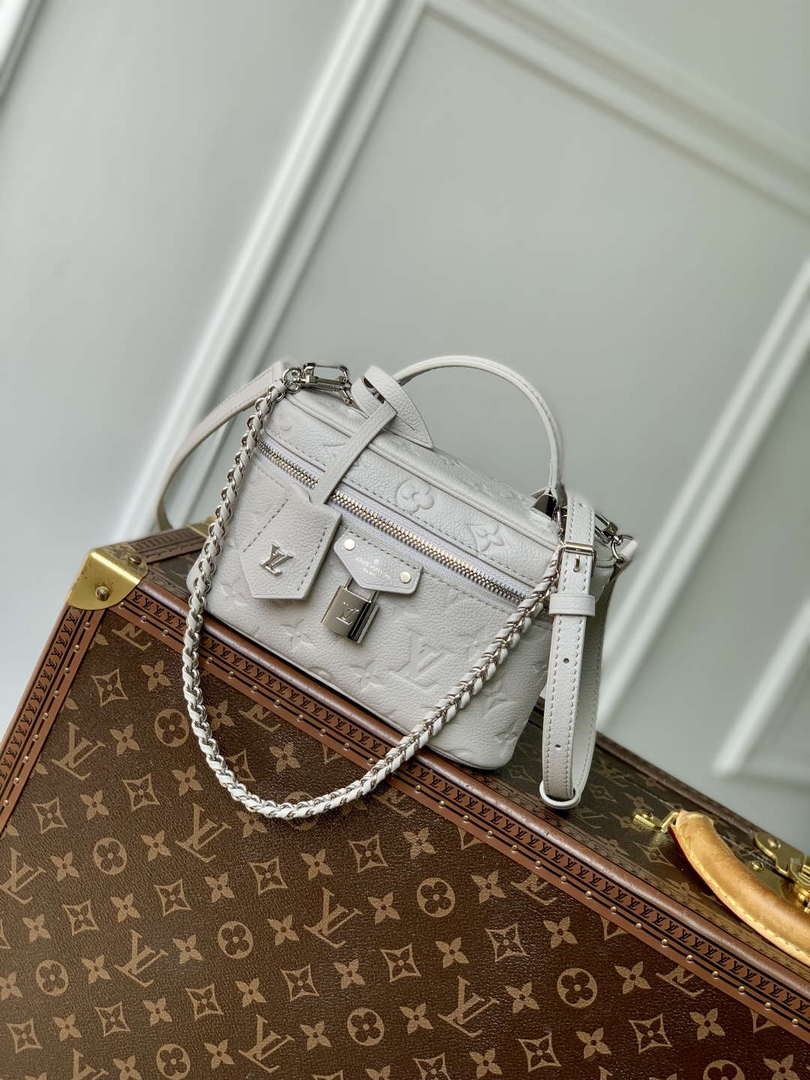 LV M13593 Louis Vuitton Vanity Chain Pouch Bag Brume Gray