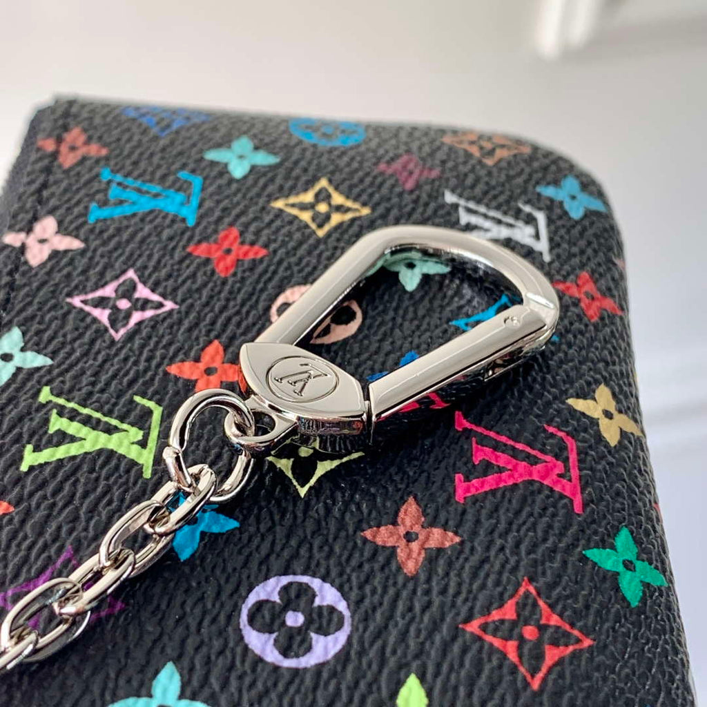 LV M13664 Louis Vuitton LV x TM Key Pouch Other Monogram Canvas Black Multicolored