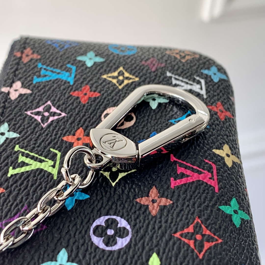 LV M13664 Louis Vuitton LV x TM Key Pouch Other Monogram Canvas Black Multicolored