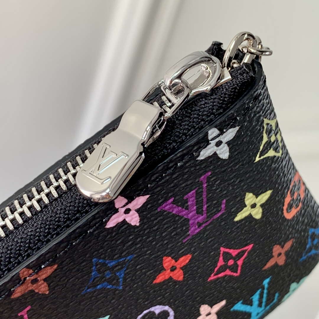 LV M13664 Louis Vuitton LV x TM Key Pouch Other Monogram Canvas Black Multicolored