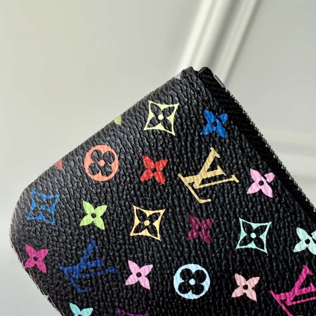 LV M13664 Louis Vuitton LV x TM Key Pouch Other Monogram Canvas Black Multicolored