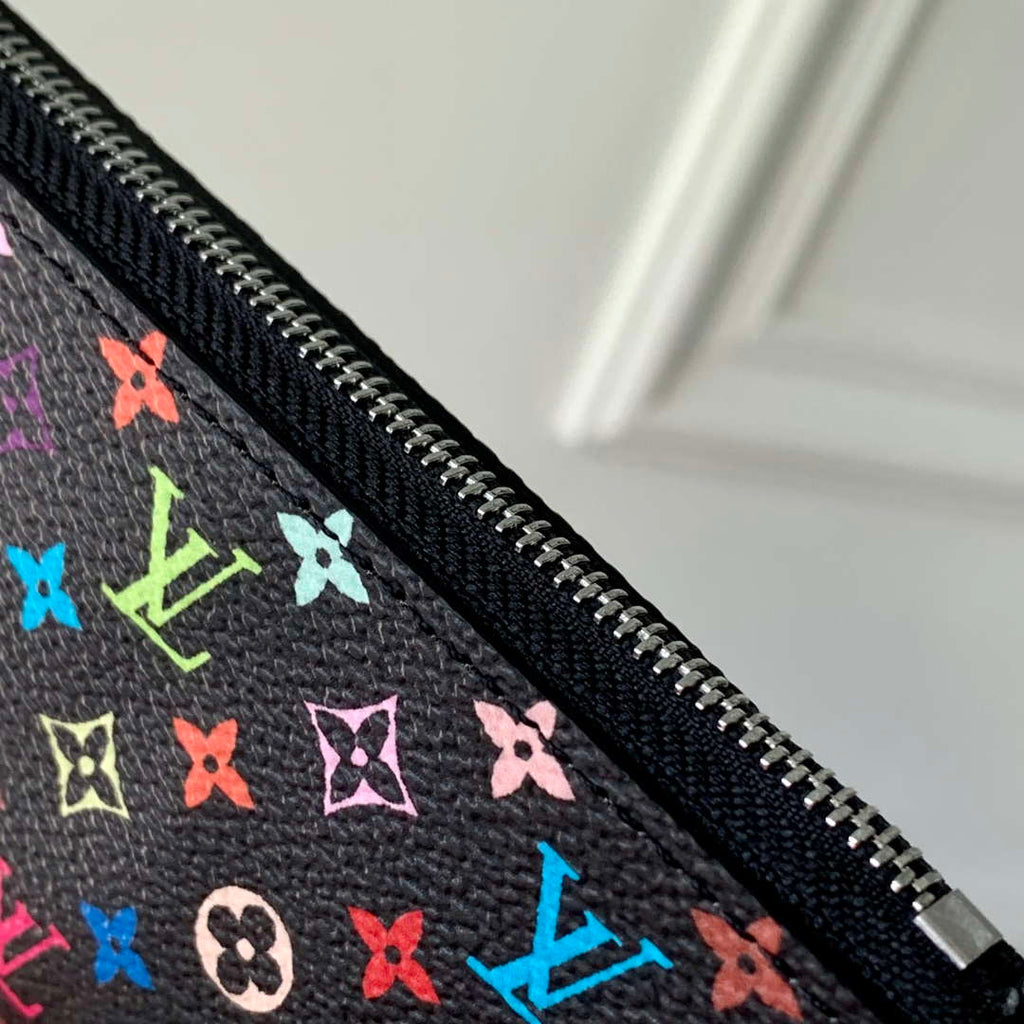 LV M13664 Louis Vuitton LV x TM Key Pouch Other Monogram Canvas Black Multicolored