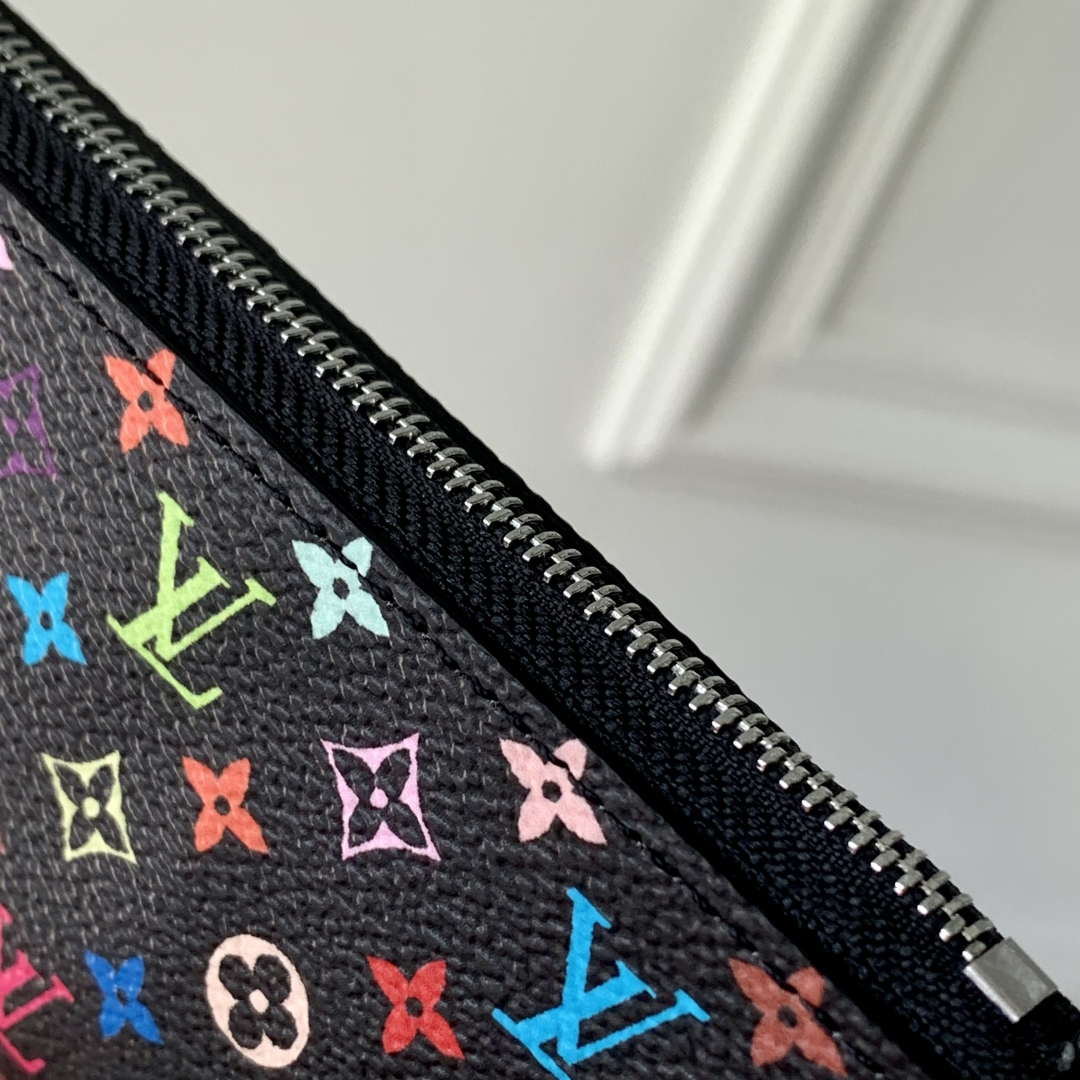 LV M13664 Louis Vuitton LV x TM Key Pouch Other Monogram Canvas Black Multicolored