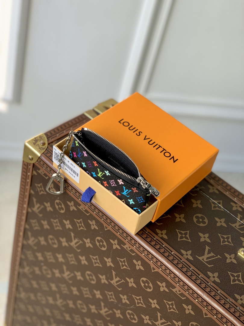 LV M13664 Louis Vuitton LV x TM Key Pouch Other Monogram Canvas Black Multicolored
