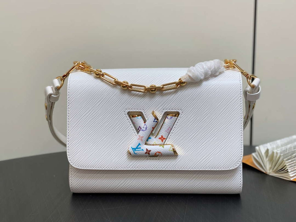 LV M13678 Louis Vuitton LV x TM Twist MM Slim Epi Leather White