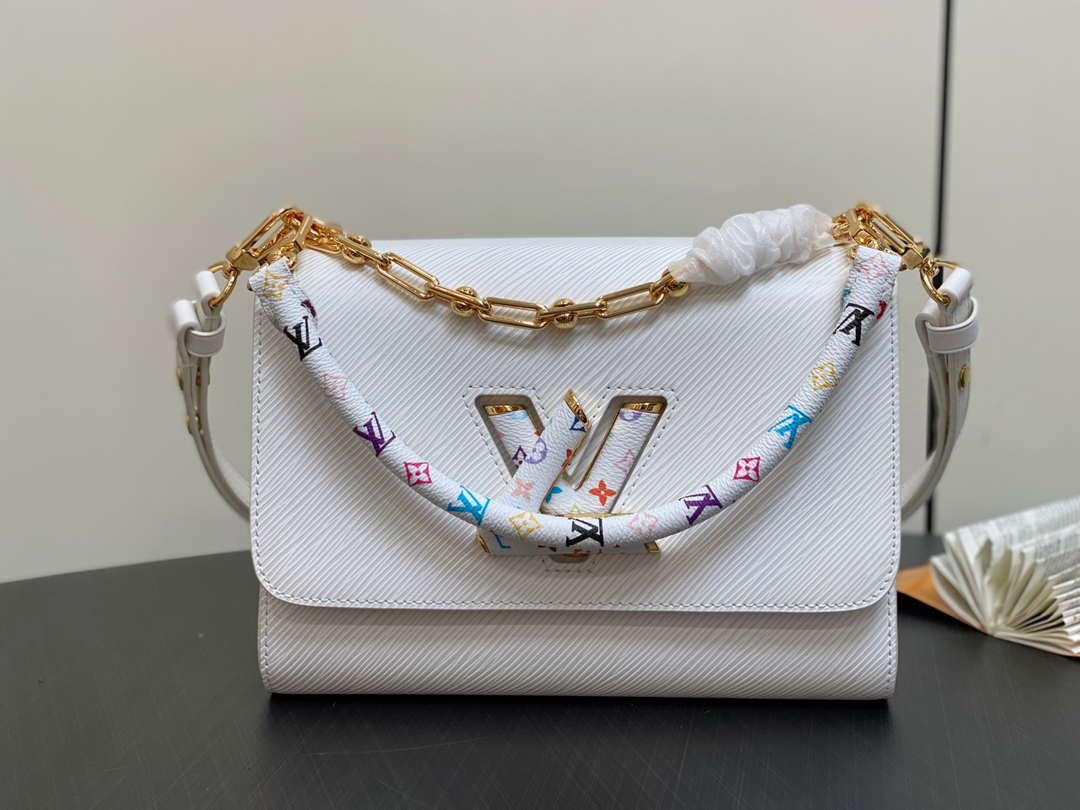 LV M13678 Louis Vuitton LV x TM Twist MM Slim Epi Leather White