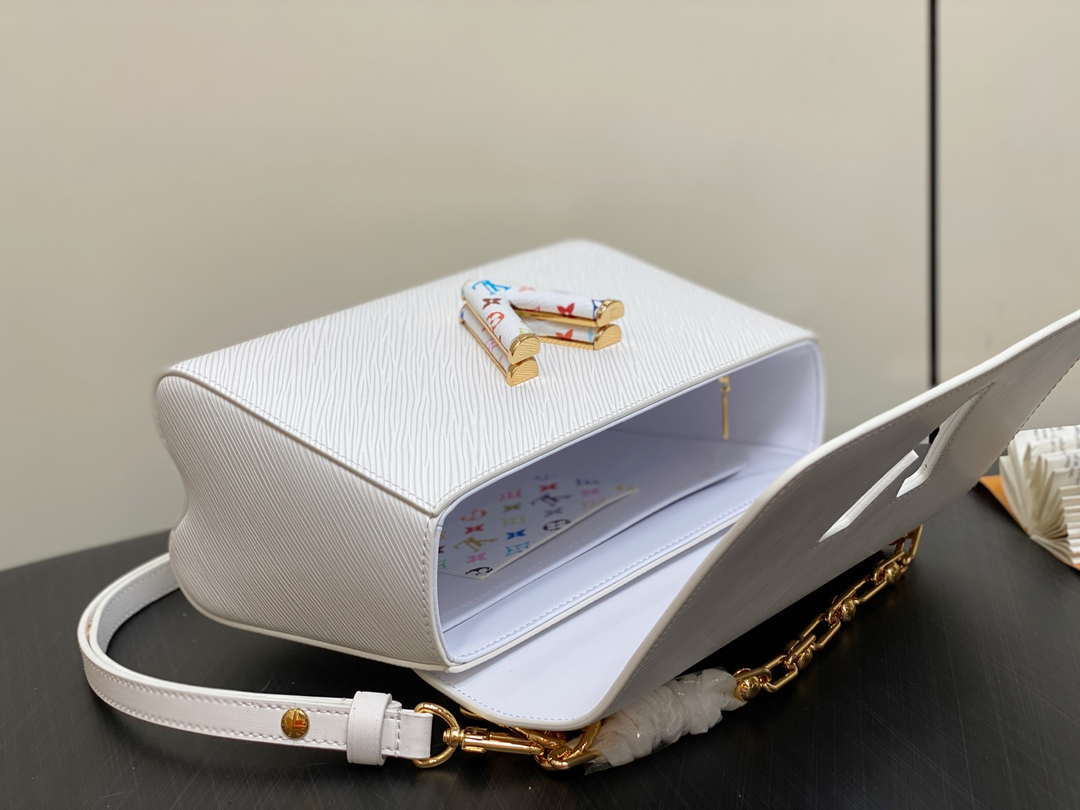 LV M13678 Louis Vuitton LV x TM Twist MM Slim Epi Leather White