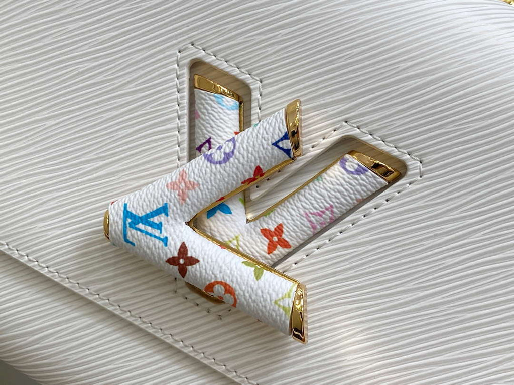 LV M13678 Louis Vuitton LV x TM Twist MM Slim Epi Leather White