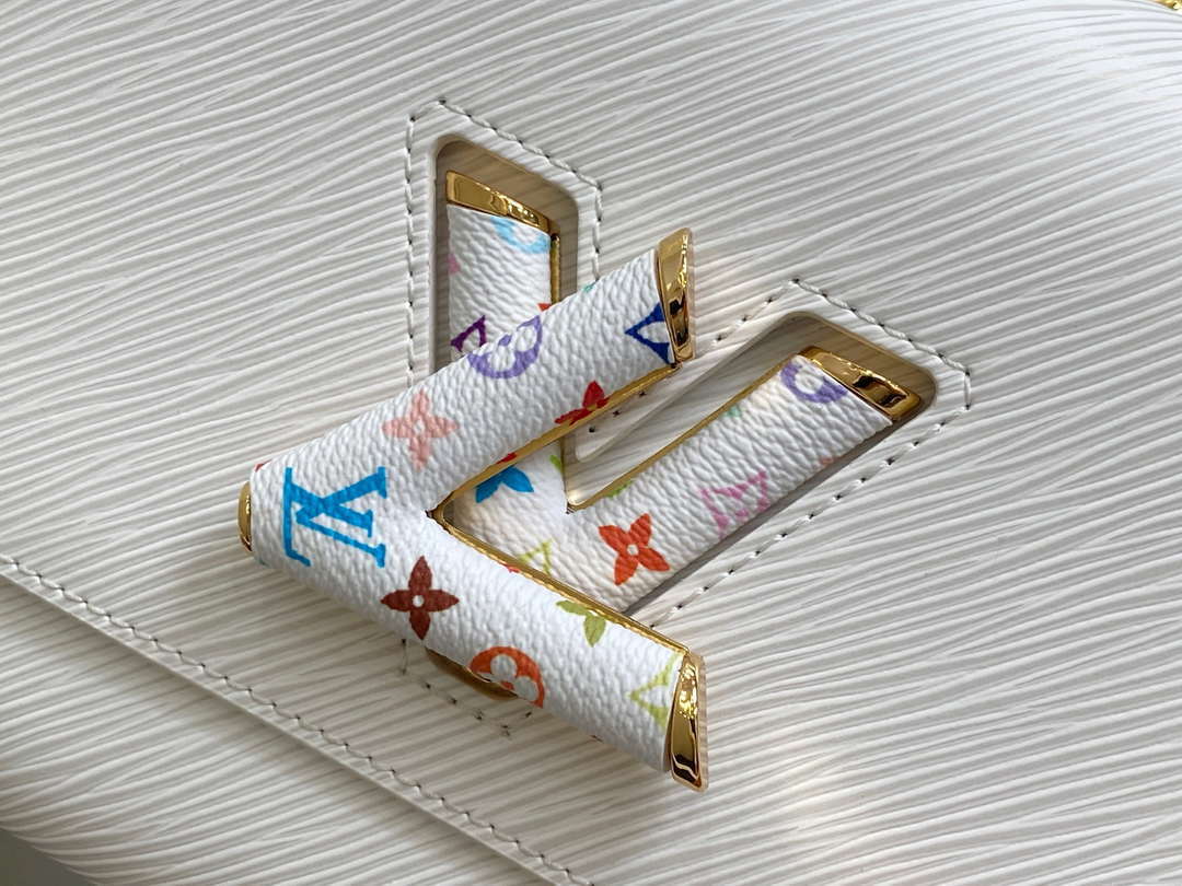 LV M13678 Louis Vuitton LV x TM Twist MM Slim Epi Leather White