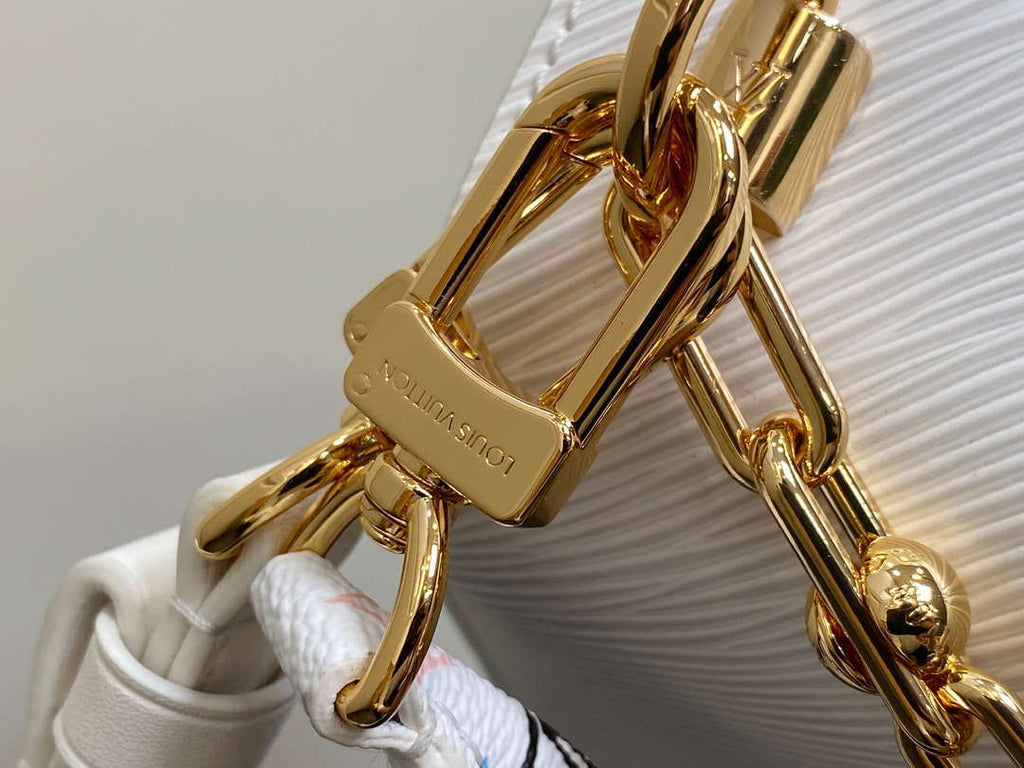 LV M13678 Louis Vuitton LV x TM Twist MM Slim Epi Leather White