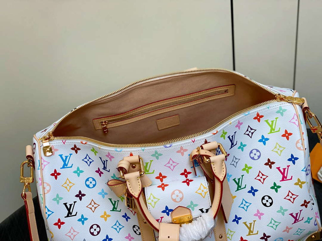 LV M13742 Louis Vuitton LV x TM Keepall Bandouliere 45 Multicolored White