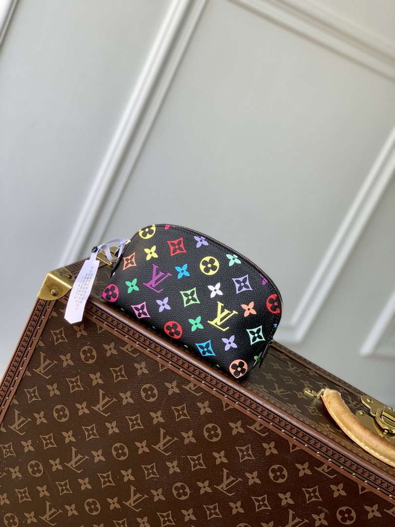 LV M13744 Louis Vuitton LV x TM Cosmetic Pouch PM Black Multicolored